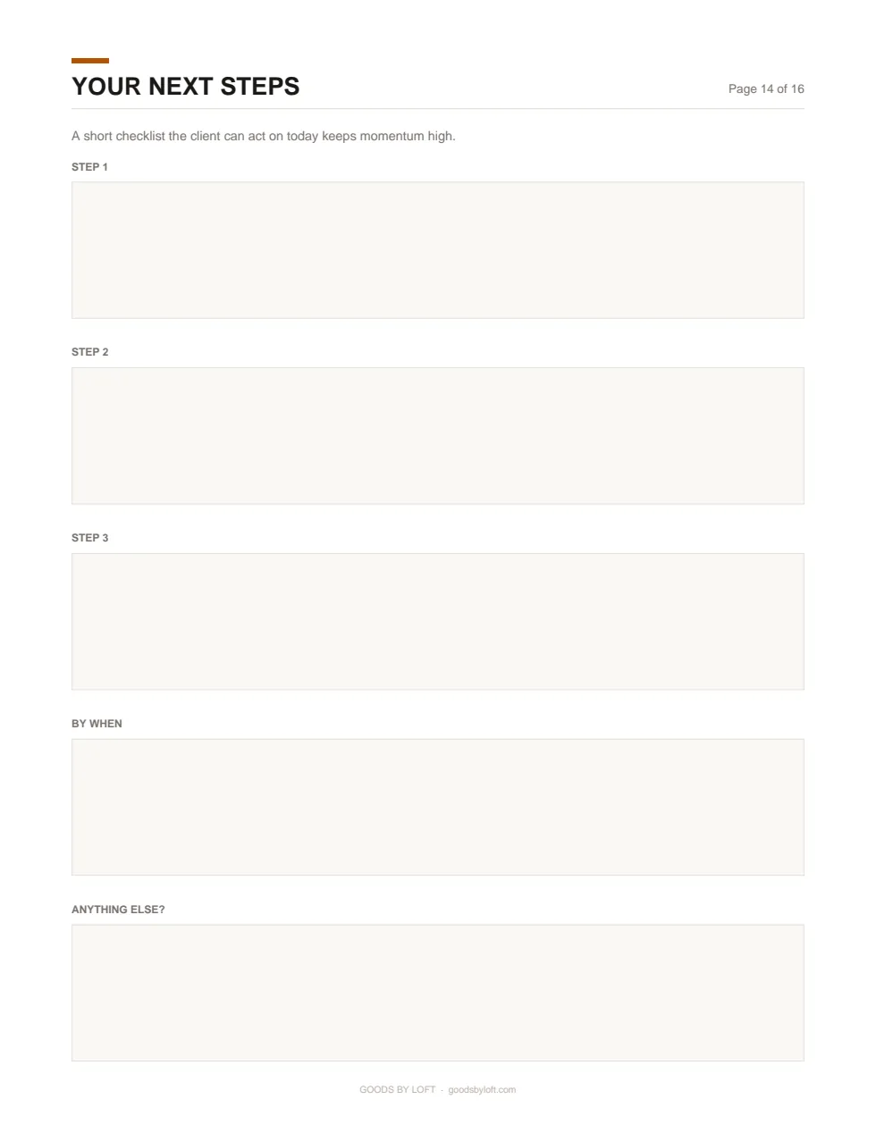 Next steps that keep week one moving